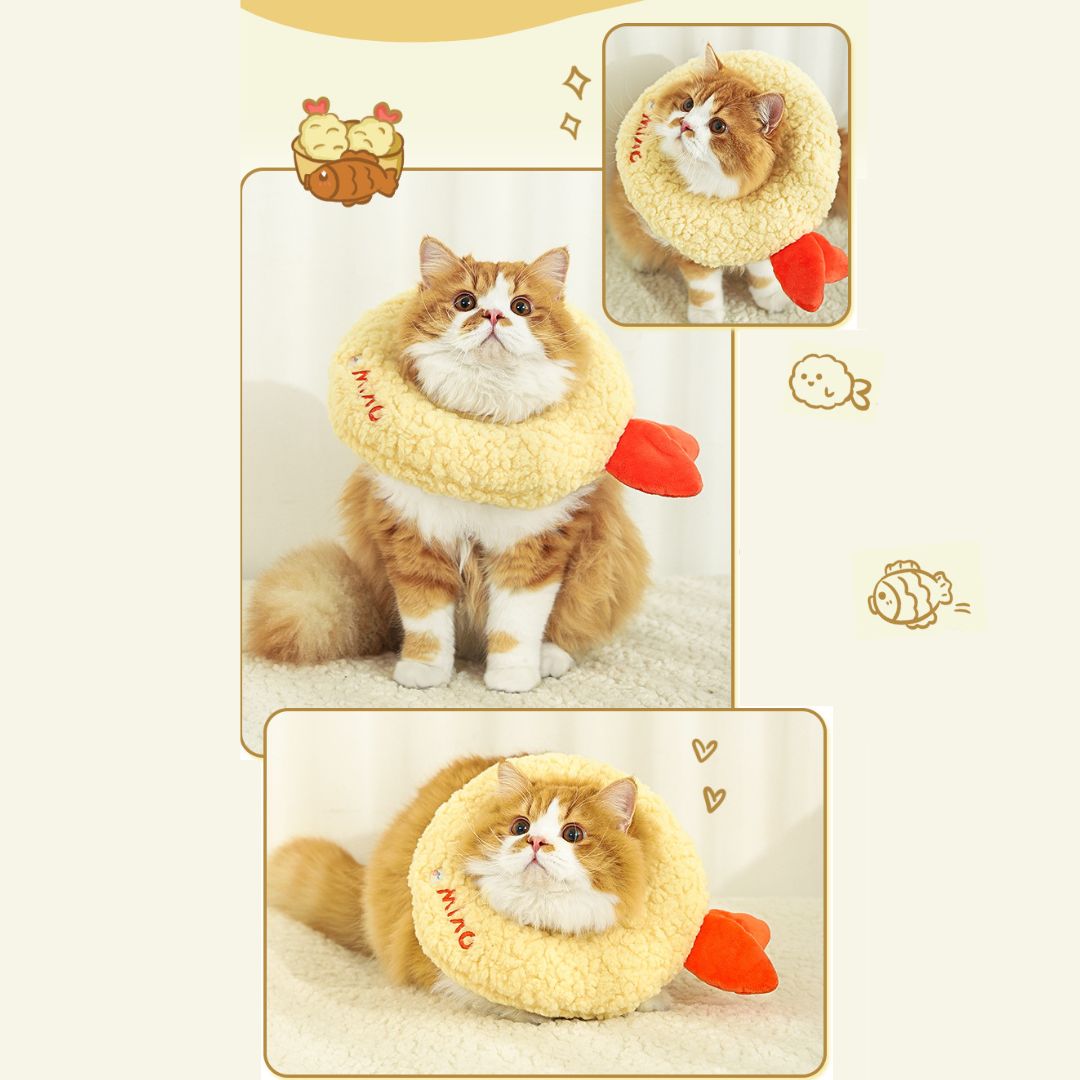 ペット猫用首輪 舐め防止ヘッドウェア