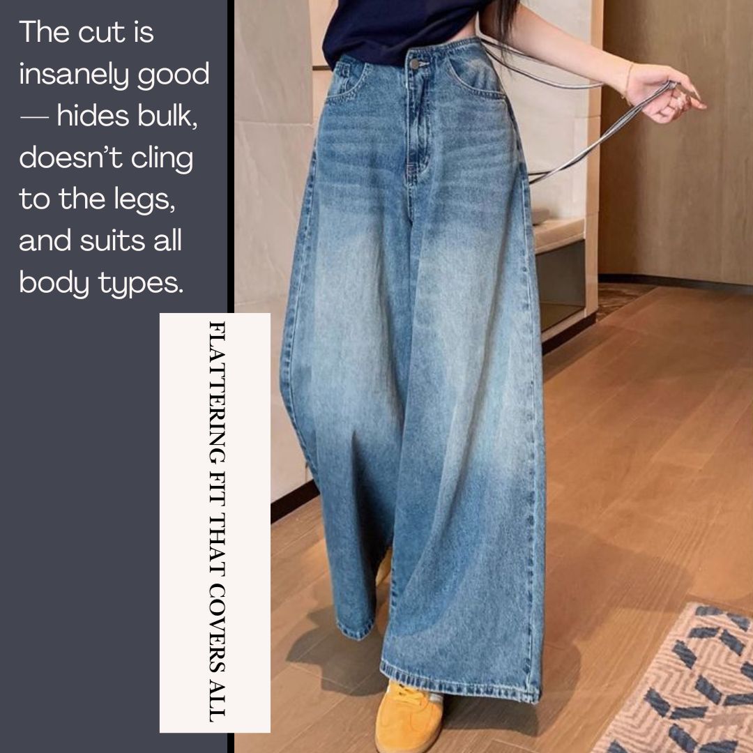 Vintage High-Waisted Wide Leg Denim Jeans