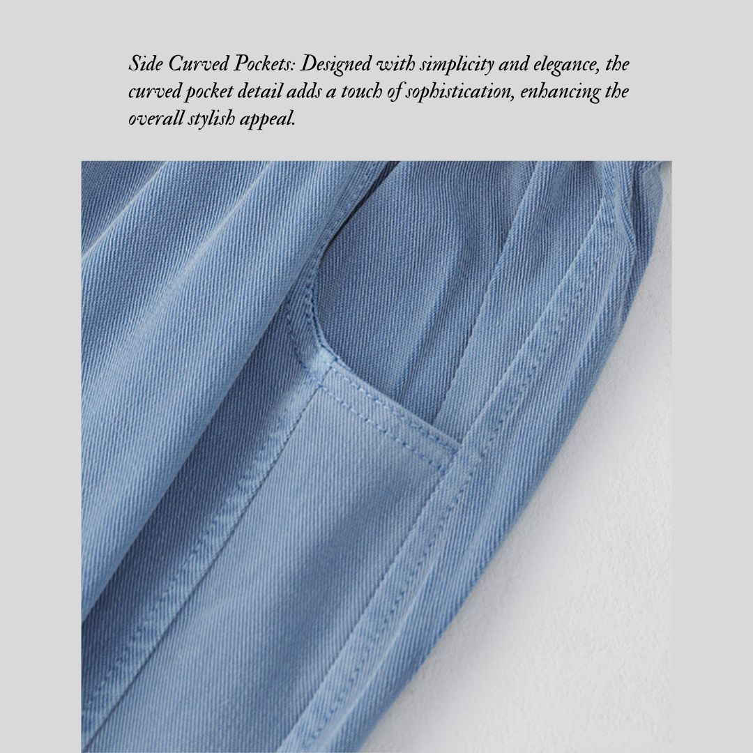 天絲時尚休閒直筒褲