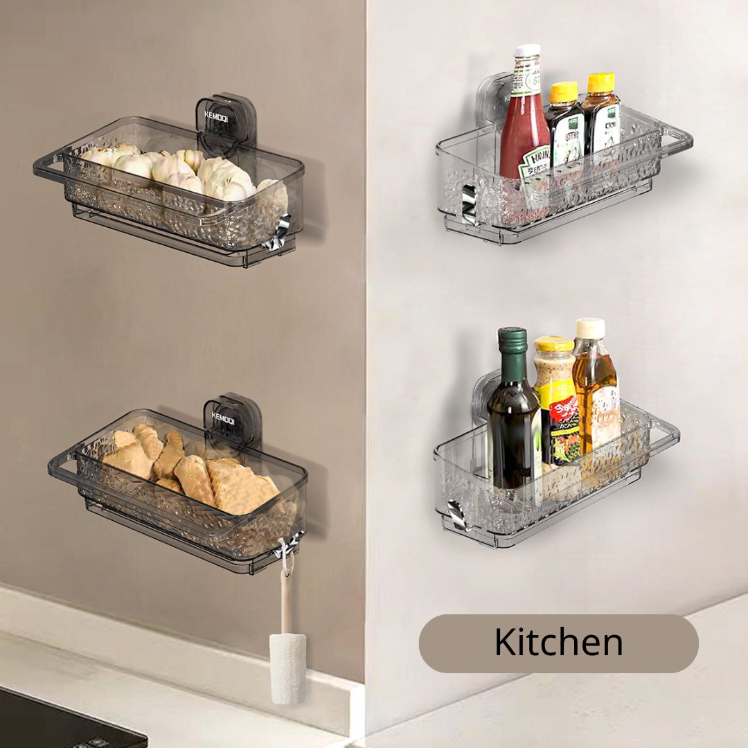 Large-Capacity Suction Kitchen Storage Rack