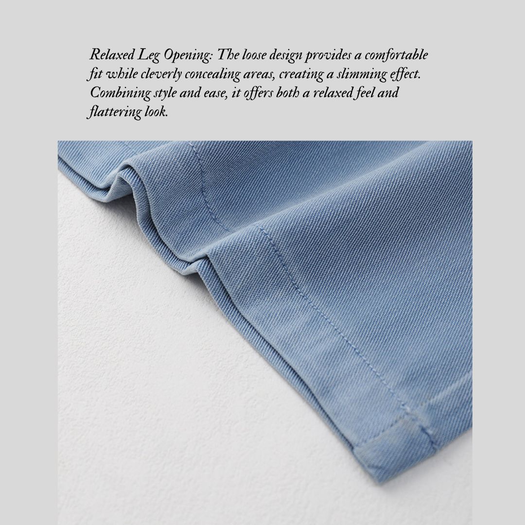 天絲時尚休閒直筒褲