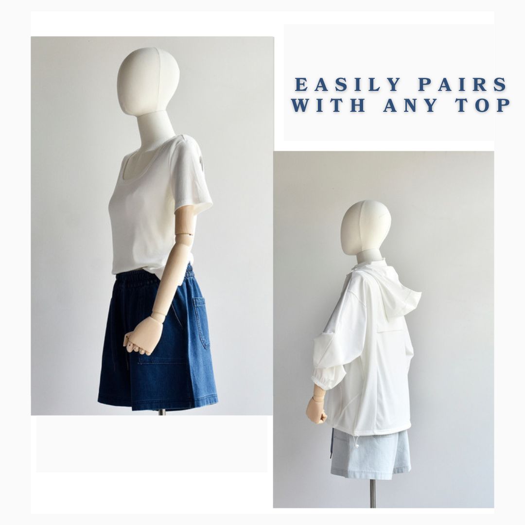 女士純棉牛仔短褲