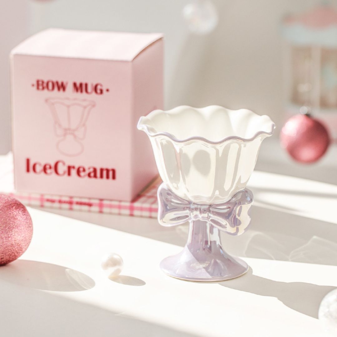 Dreamy Bow Porcelain Ice Cream Dessert Cup
