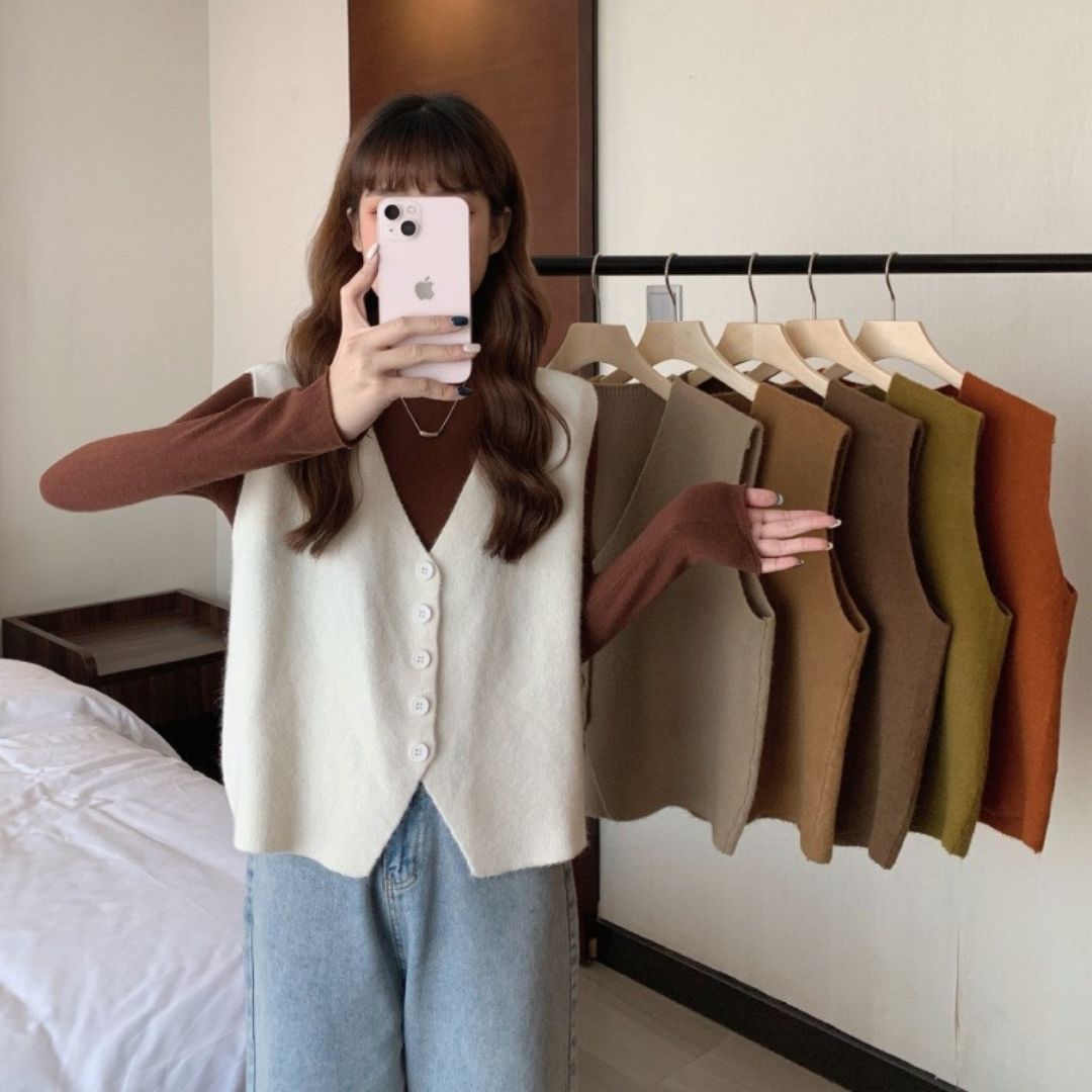 Fall V-neck Knit Vest