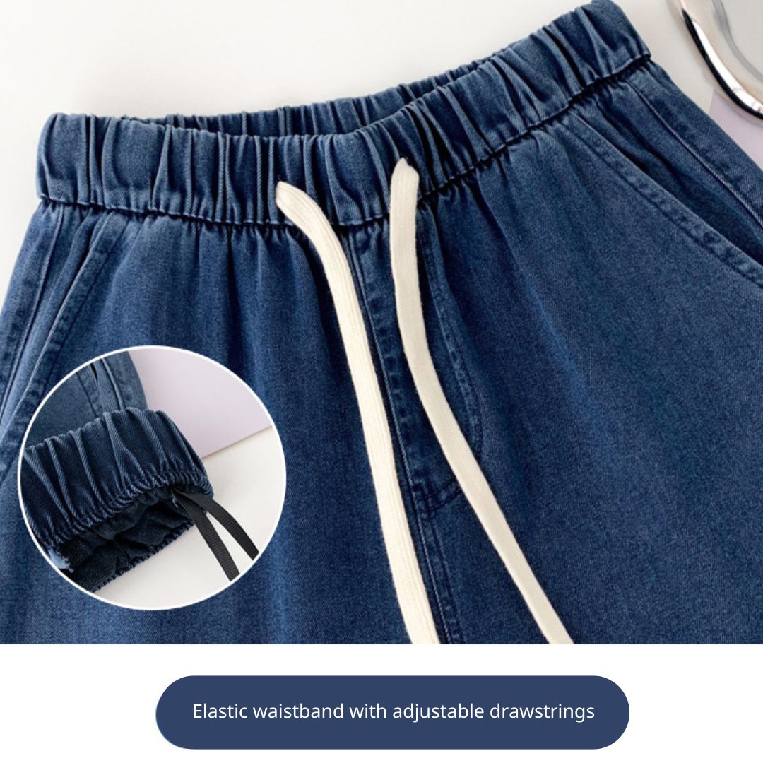 女款闊腿牛仔褲