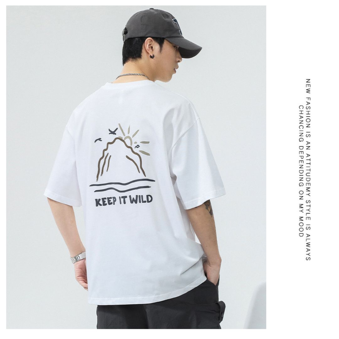 街頭潮男大圖案T卹