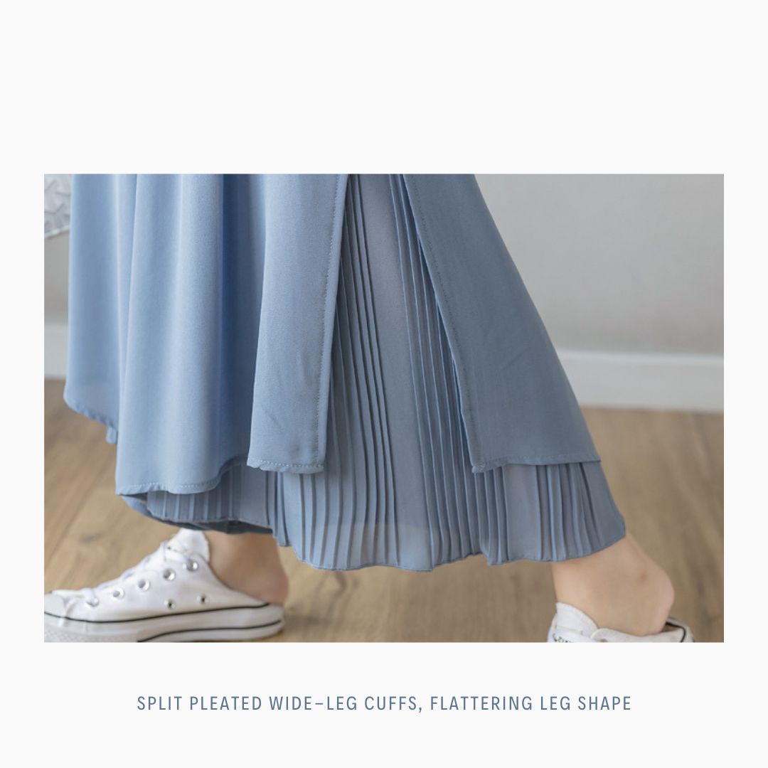 飄逸百褶雪紡褲