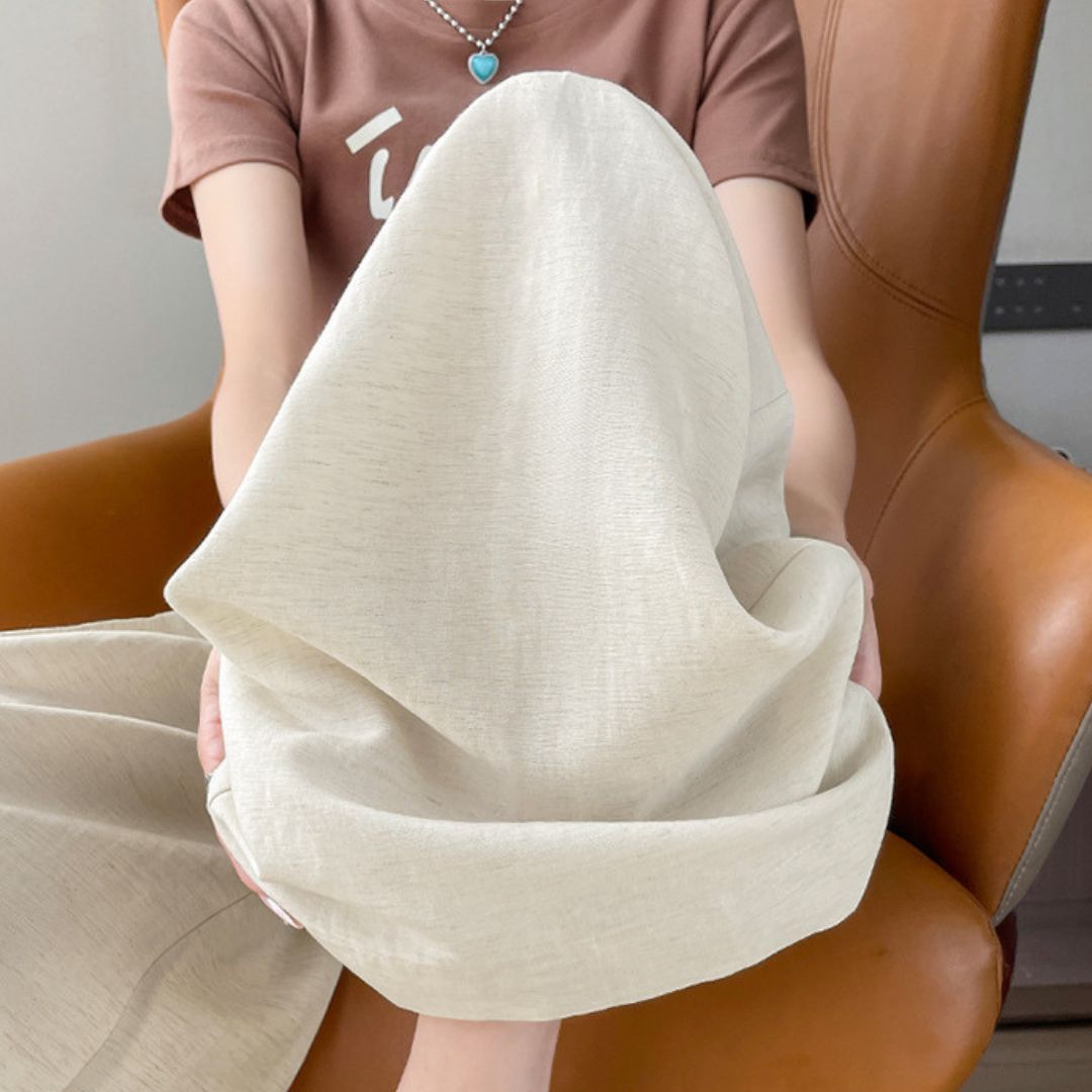 女士高腰飄逸修身休閒褲
