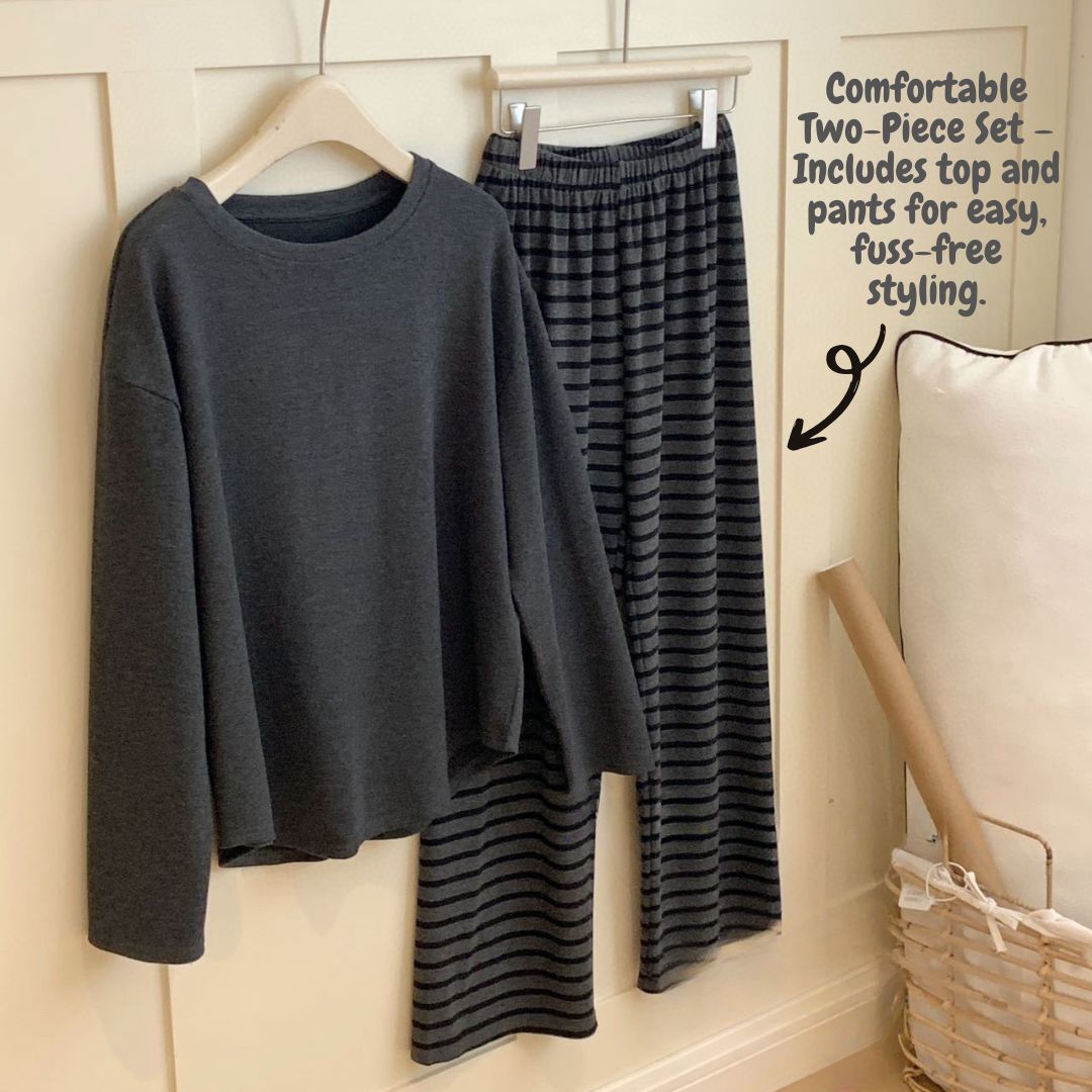 條紋舒適套裝居家服