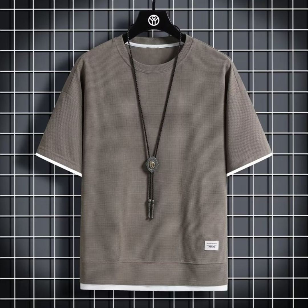 Faux Two-Piece Crew Neck T-Shirt (Min. 2 pcs)