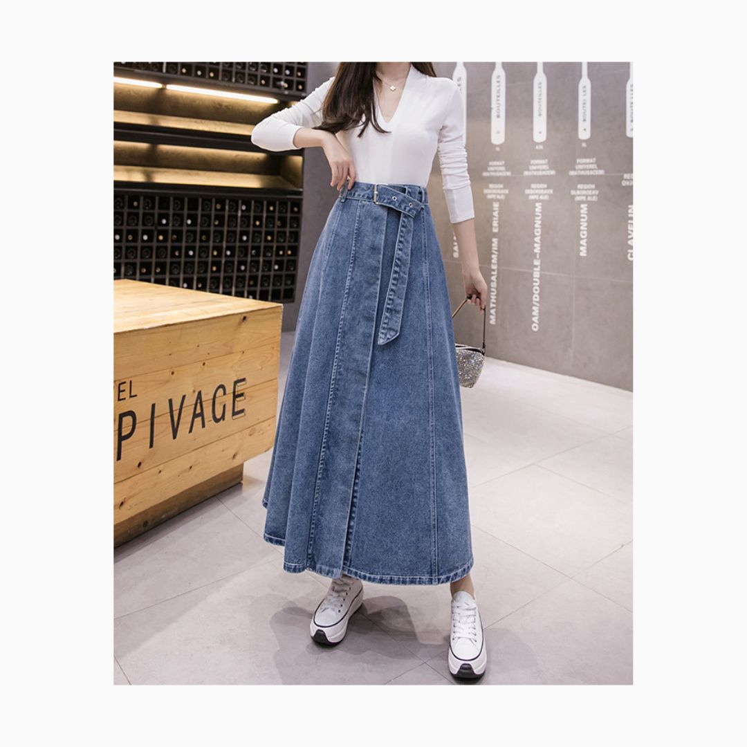 新款高腰牛仔裙