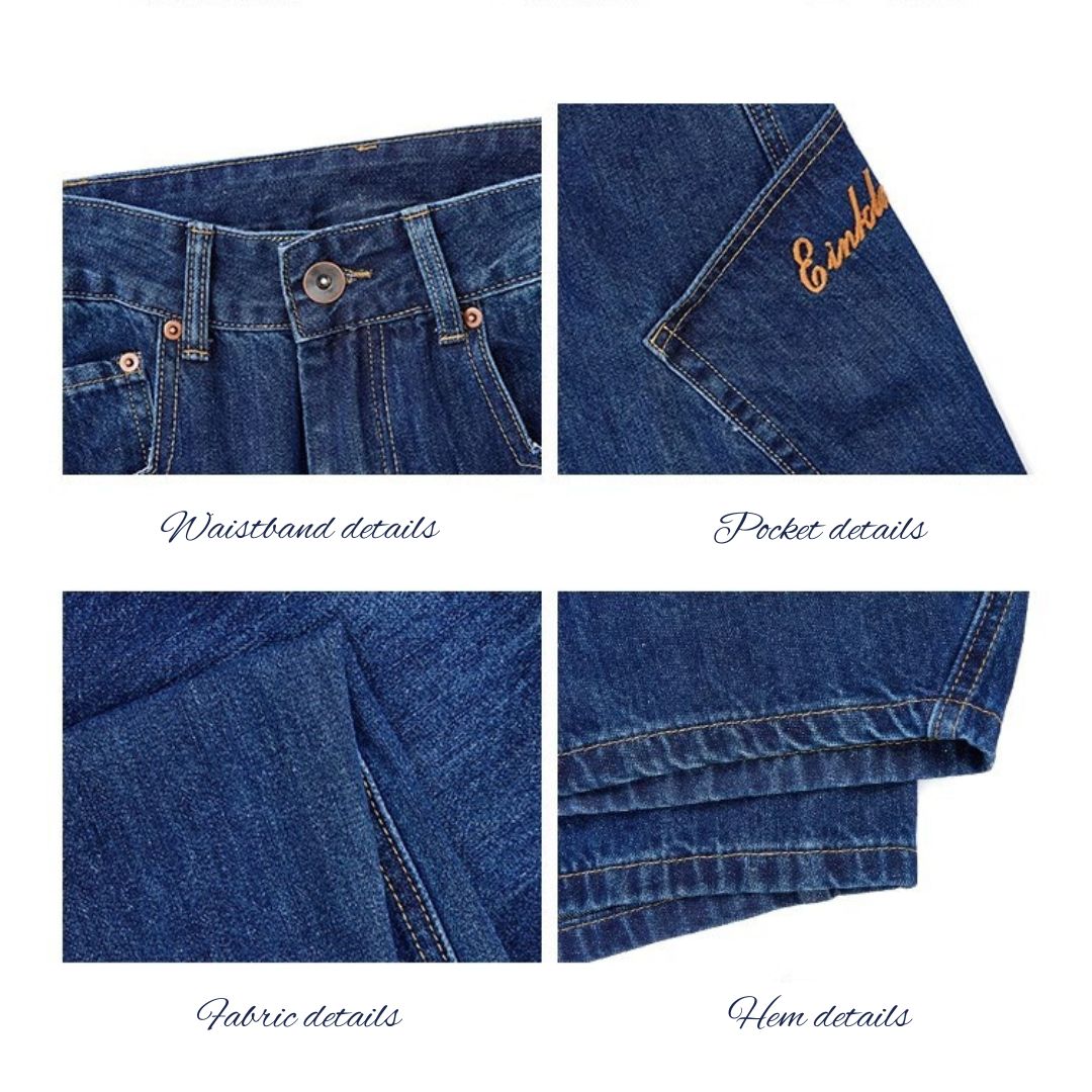 Vintage-Style Loose Straight-Leg Wide-Leg Pants