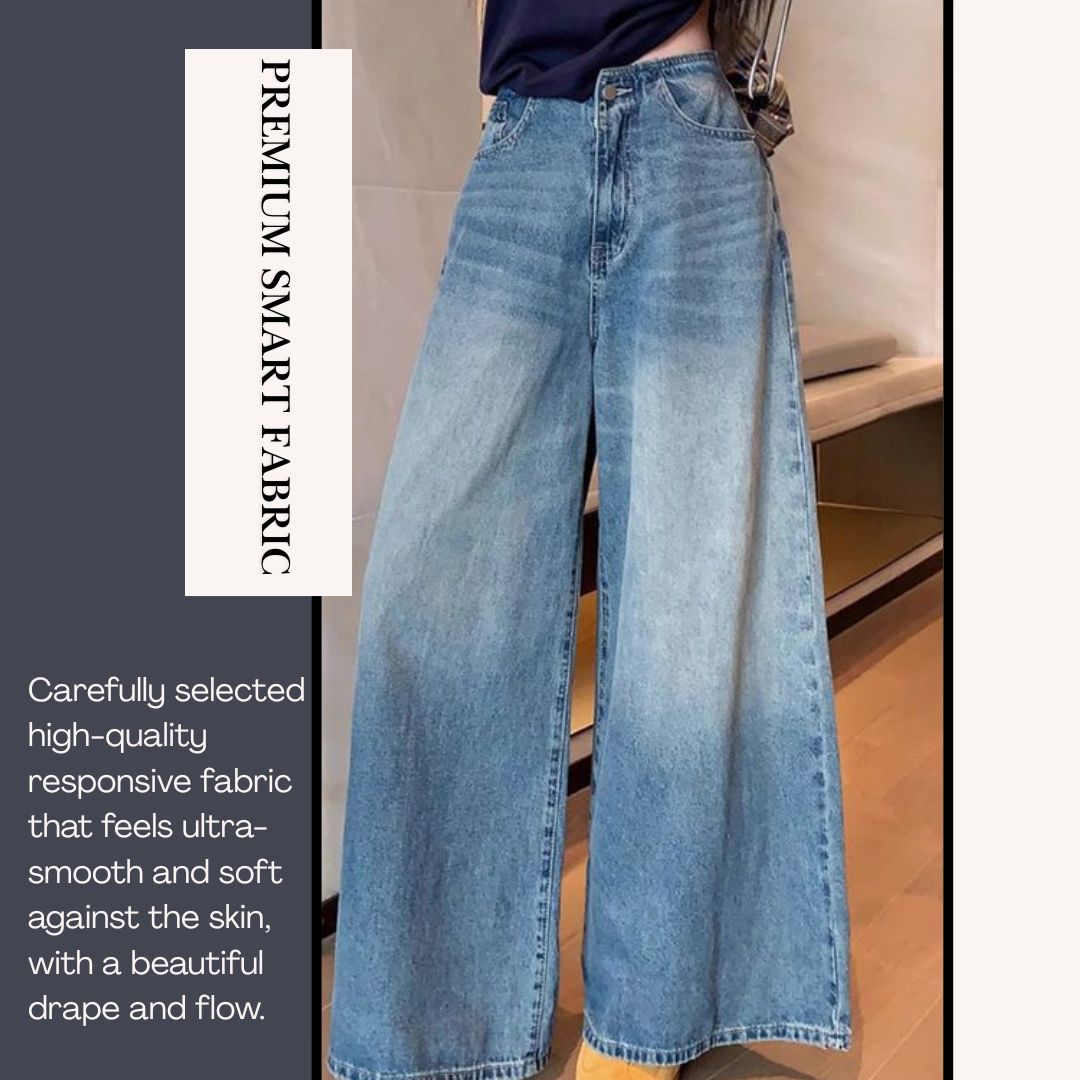 Vintage High-Waisted Wide Leg Denim Jeans