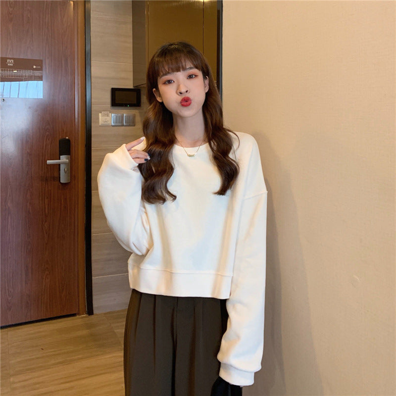 Solid Crewneck Oversized Sweatshirt