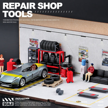 1:64 12点の自動車修理工具セット 