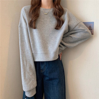 Solid Crewneck Oversized Sweatshirt