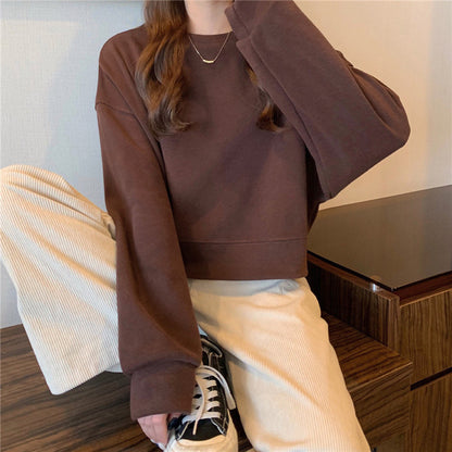 Solid Crewneck Oversized Sweatshirt