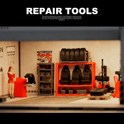 1:64 12点の自動車修理工具セット 