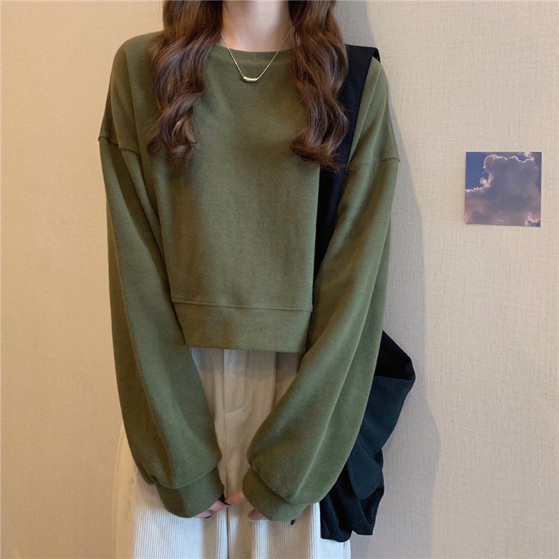 Solid Crewneck Oversized Sweatshirt