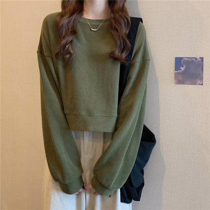 Solid Crewneck Oversized Sweatshirt