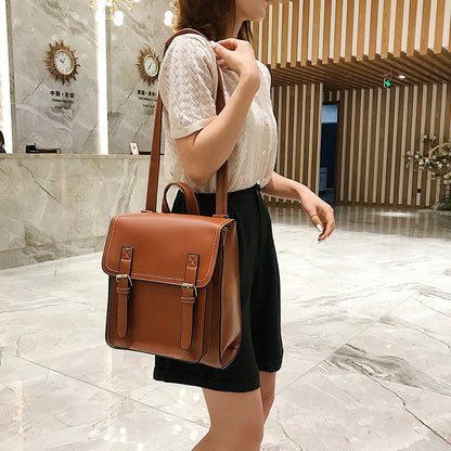 Vintage-Style PU Backpack