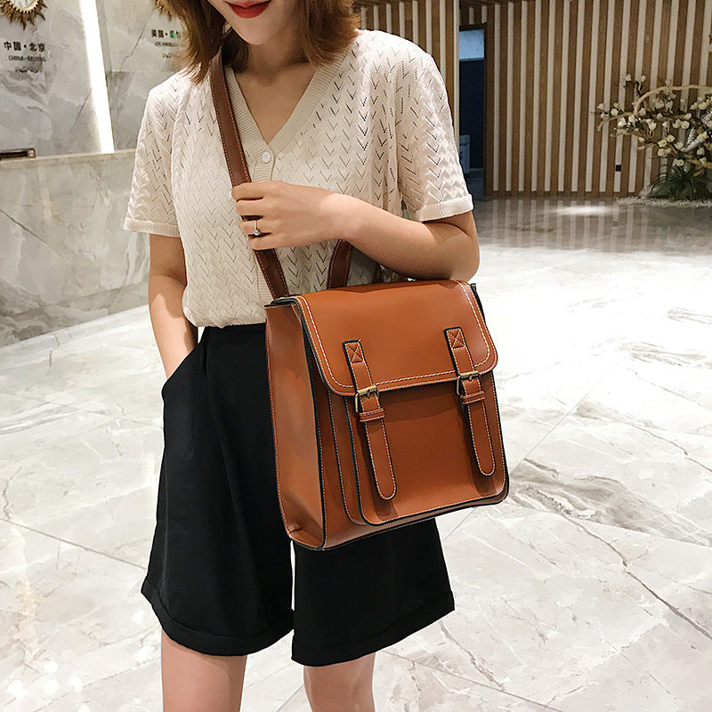 Vintage-Style PU Backpack