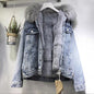 Japanese-Style Loose Fit Fleece-Lined Denim Jacket