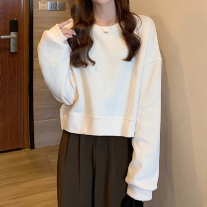 Solid Crewneck Oversized Sweatshirt