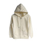 Solid Color Cotton Hooded Zip-Up Jacket