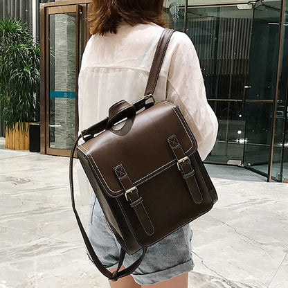 Vintage-Style PU Backpack