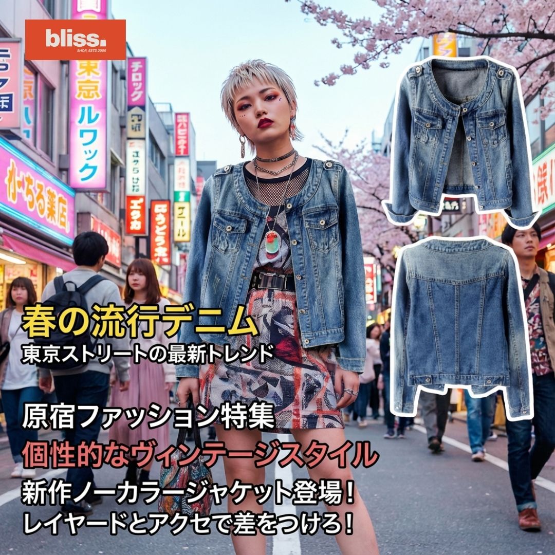 圓領休閒牛仔外套