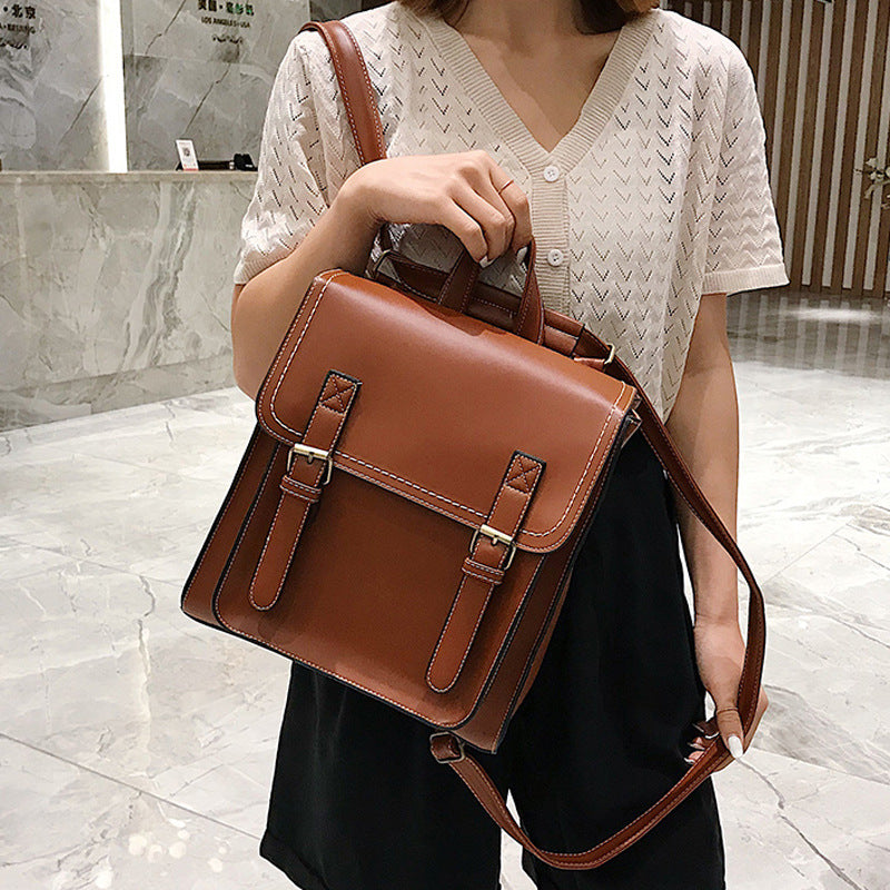 Vintage-Style PU Backpack