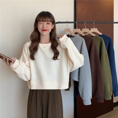 Solid Crewneck Oversized Sweatshirt