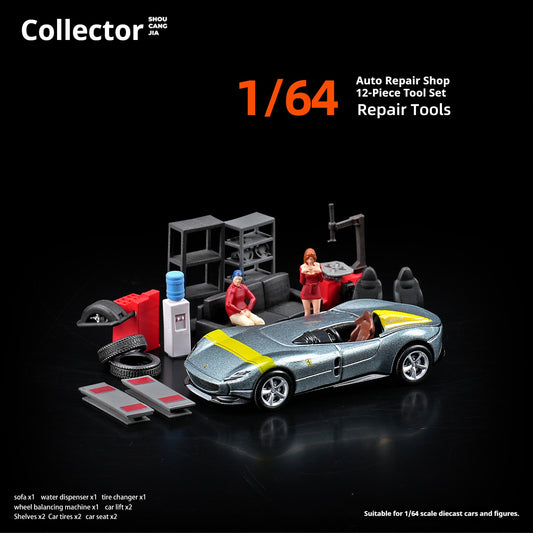 1:64 12-piece Car Repair Tool Set