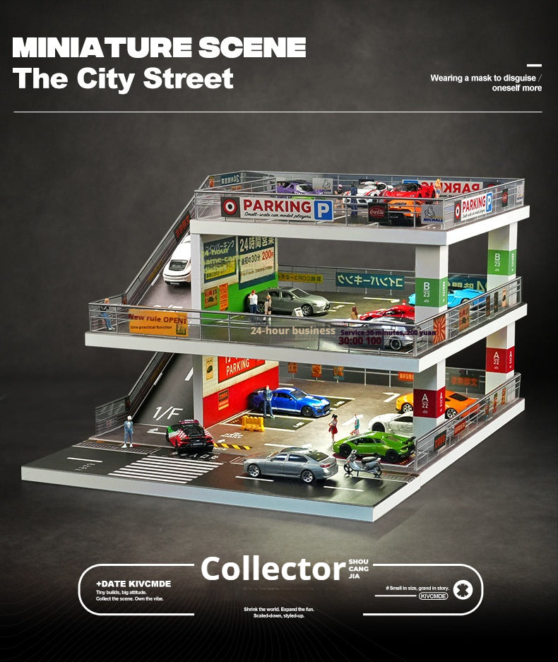 1:64日本の立体駐車場の照明シーン
