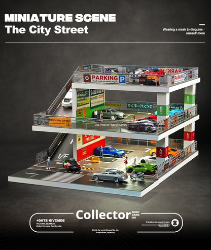 1:64日本の立体駐車場の照明シーン