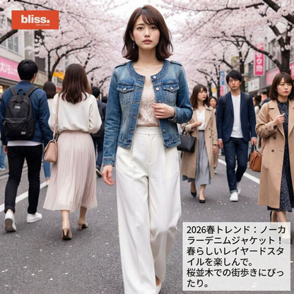 圓領休閒牛仔外套
