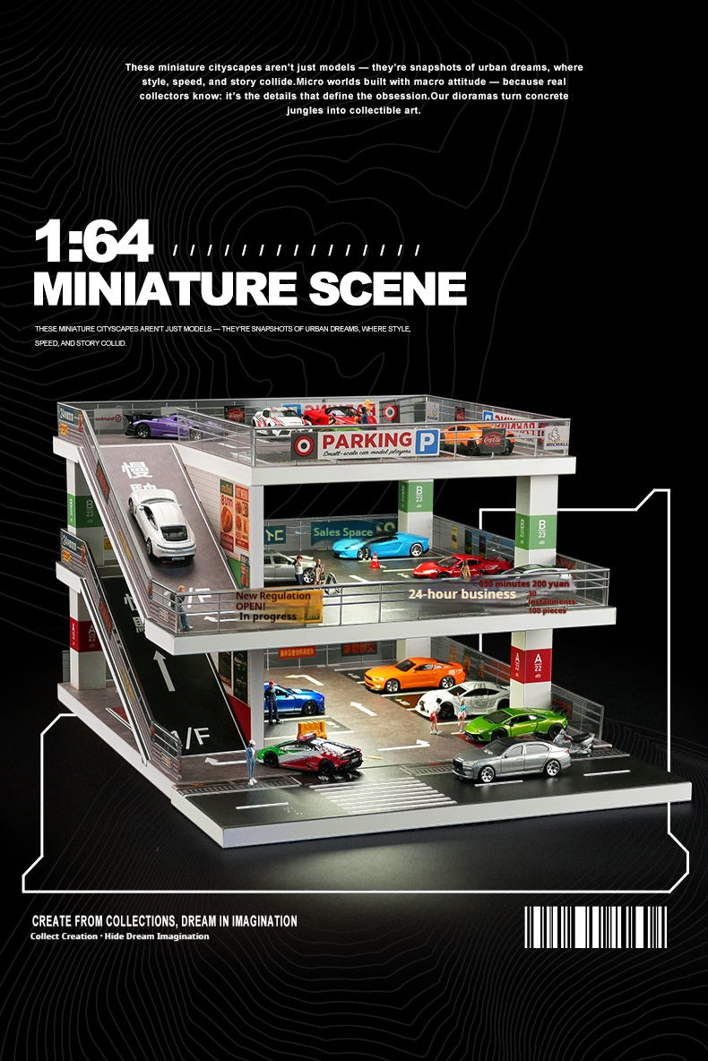 1:64日本の立体駐車場の照明シーン