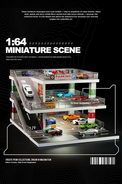 1:64日本の立体駐車場の照明シーン