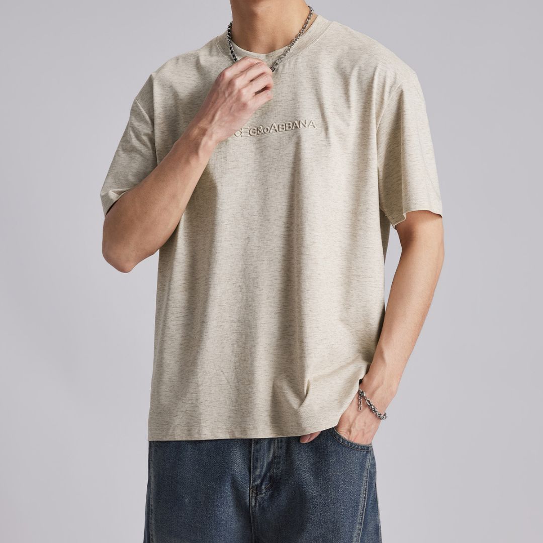 3DレタープリントカジュアルTシャツ