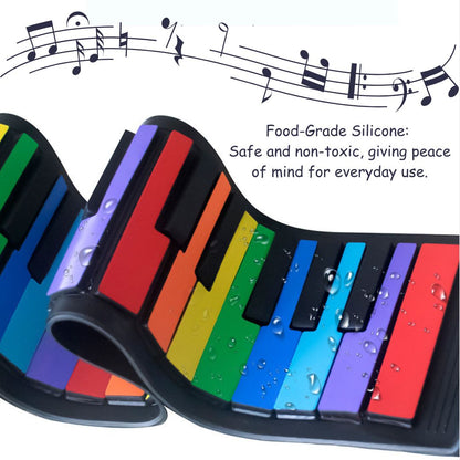 Portable Roll-Up 49-Key Rainbow Piano