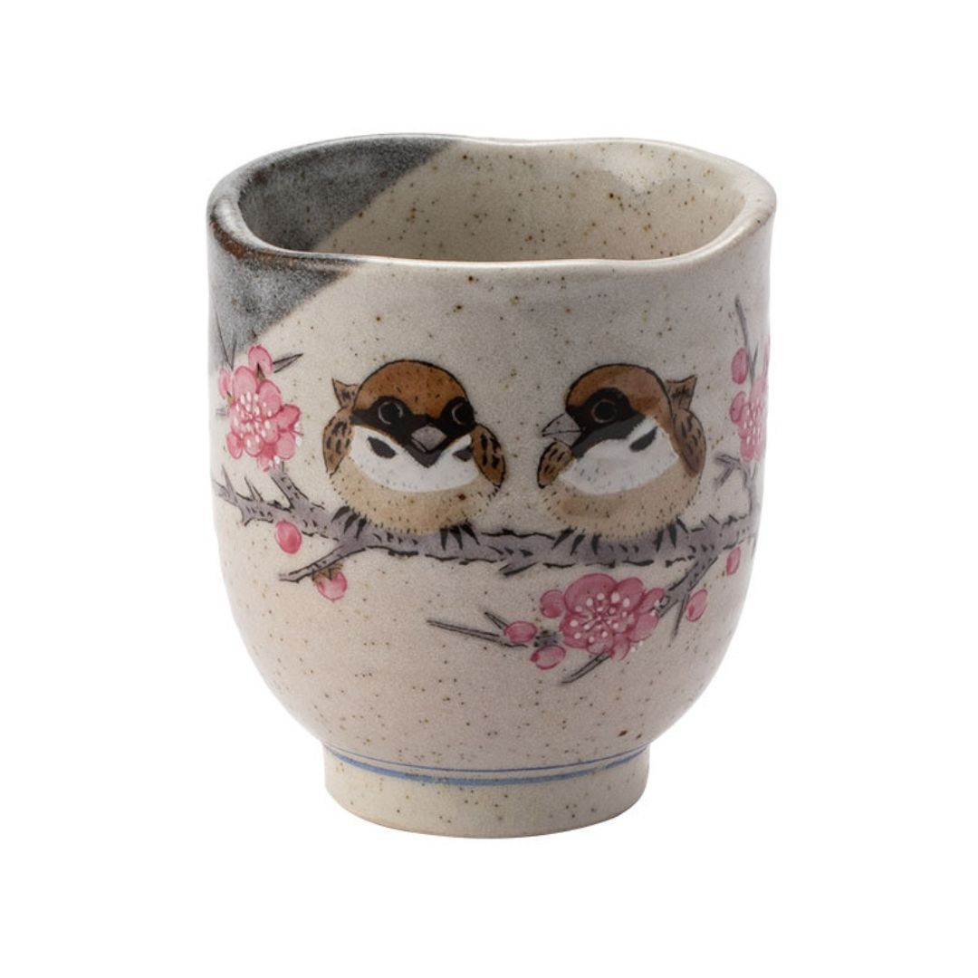Kutani Ware Japanese Sparrow Teacup