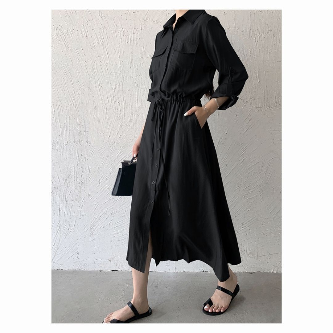 Minimalist Versatile Cinch Waist Maxi Dress