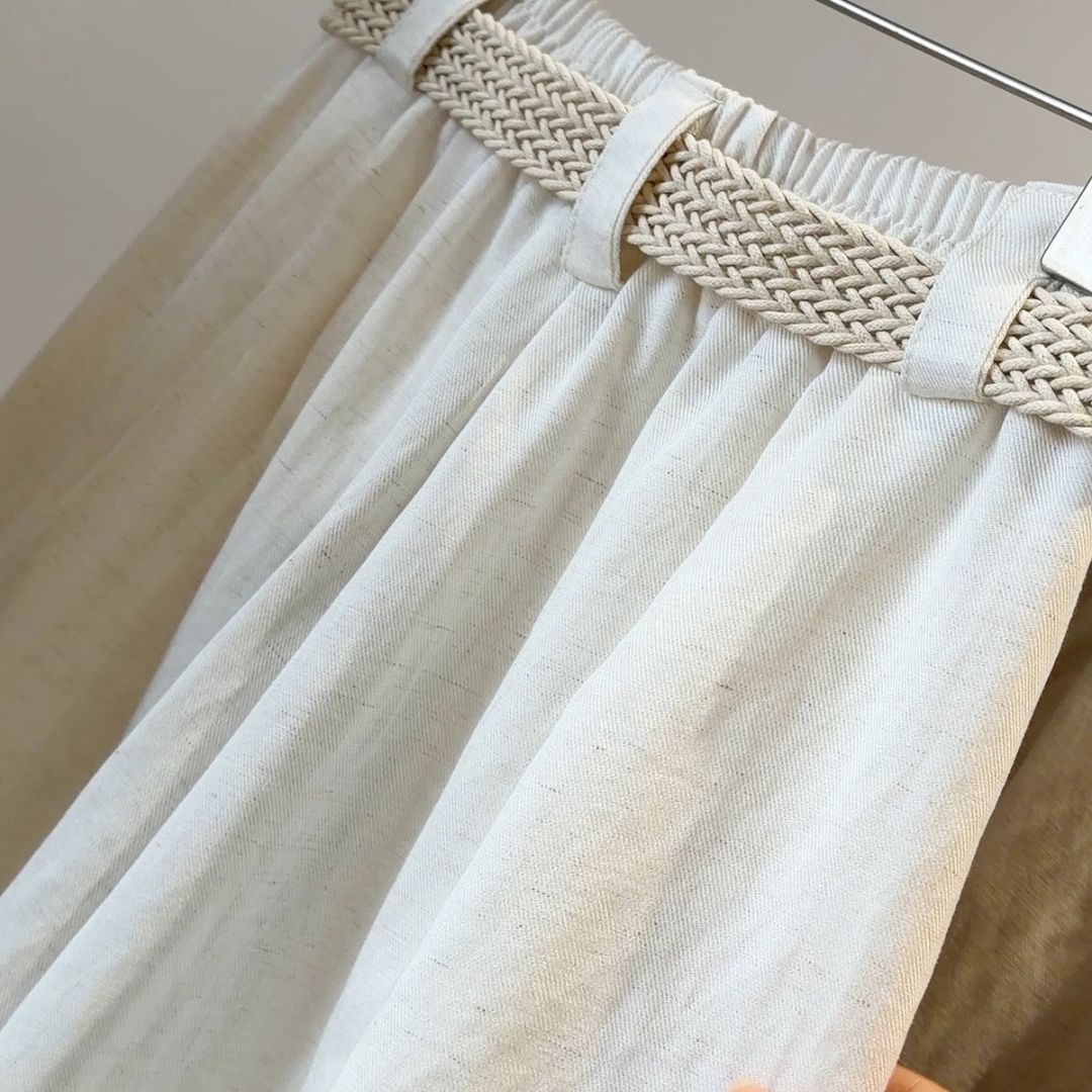 Cotton Linen Wide Leg A Line Shorts