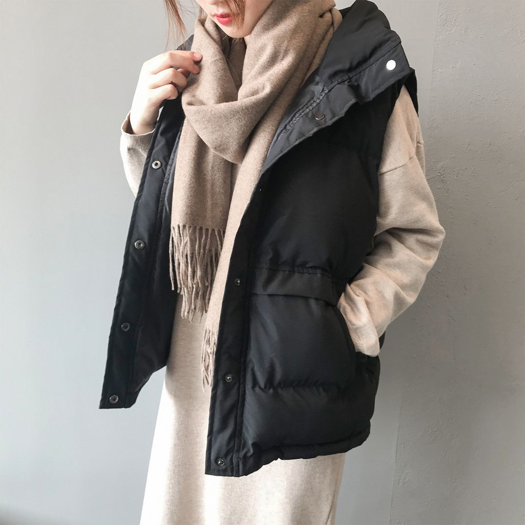 Japanese-style loose-fit quilted vest