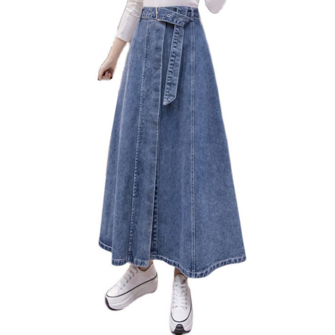 New High-Waisted Denim Skirt