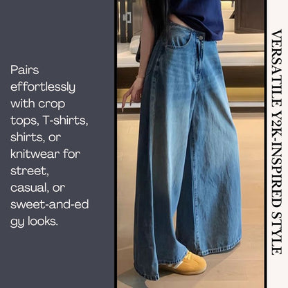 Vintage High-Waisted Wide Leg Denim Jeans