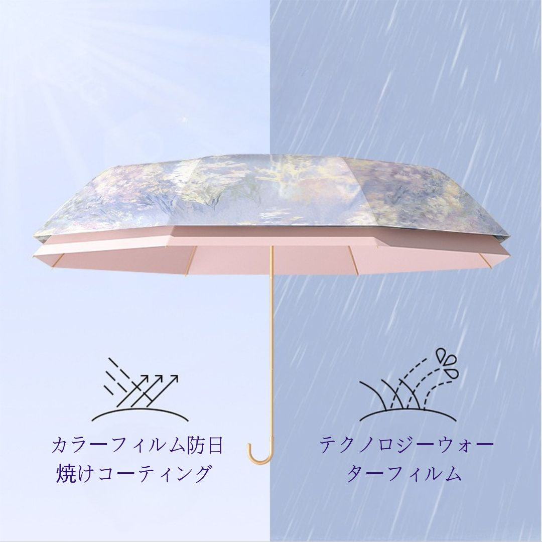 金フックプリント日傘