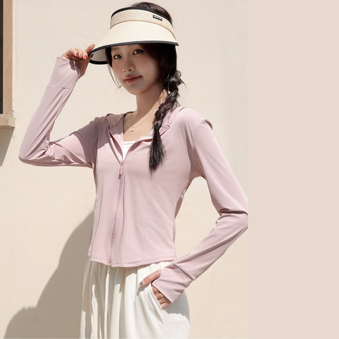 Sun-protective slim-fit sports jacket