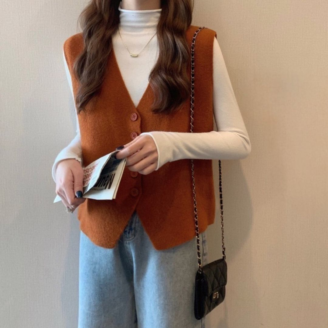 Fall V-neck Knit Vest